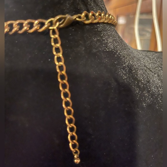 Beautiful Champagne Color Stone Fans Statement Necklace 21” Plus 3” Extension - Picture 6 of 9